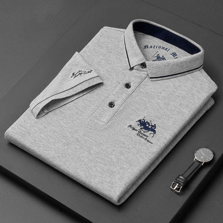Versatile men's button-up polo, a smart casual top for modern men's fashion and everyday comfort.