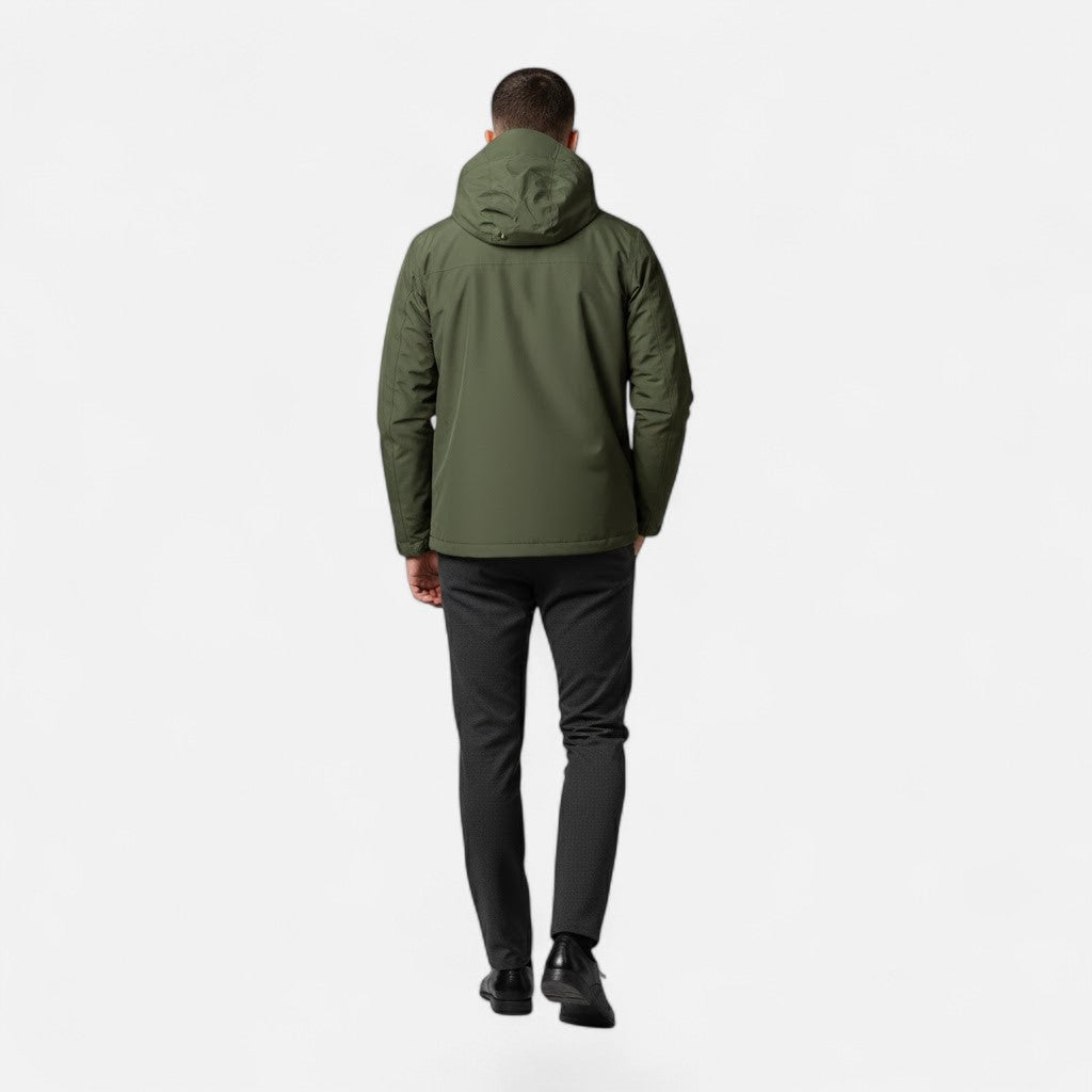 Stylish men's loose-fit casual hooded jacket, ideal for modern everyday wear.