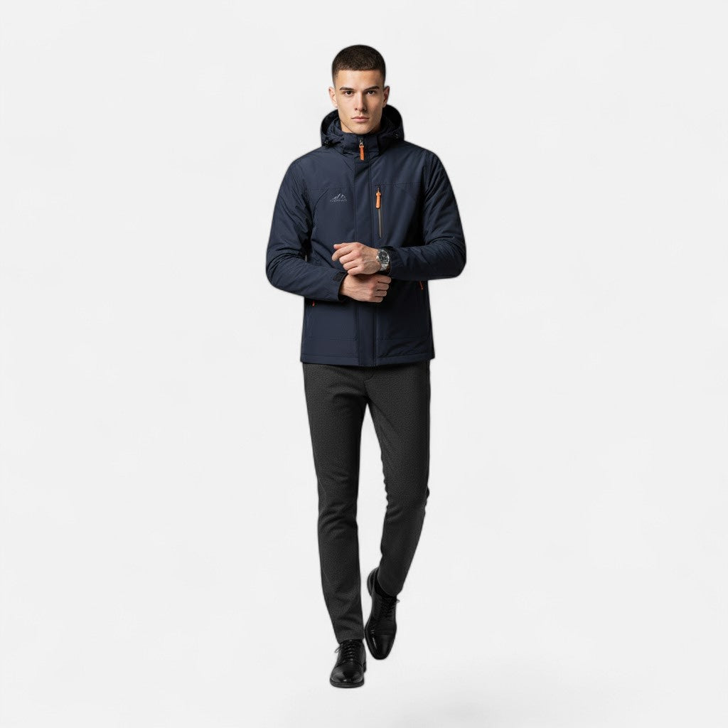 Lightweight men's loose-fit hooded jacket, essential casual outerwear for men's fashion.