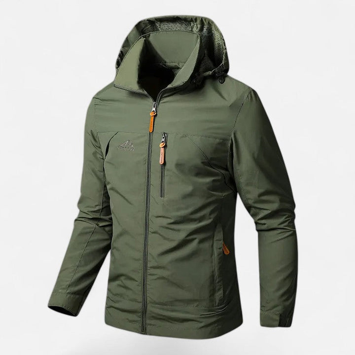 Men's loose-fit hooded jacket, effortless casual style for everyday wear.