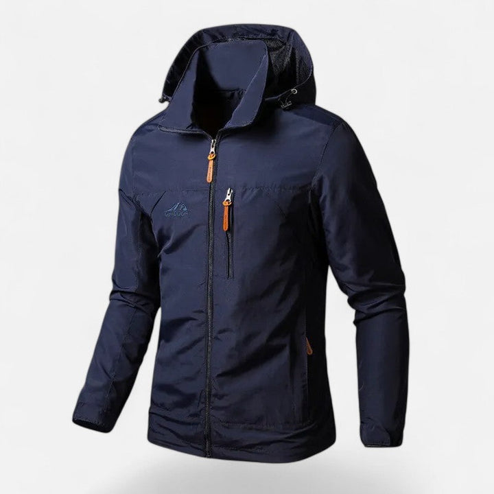 Effortless men's casual hooded jacket with a modern loose-fit for daily wear.