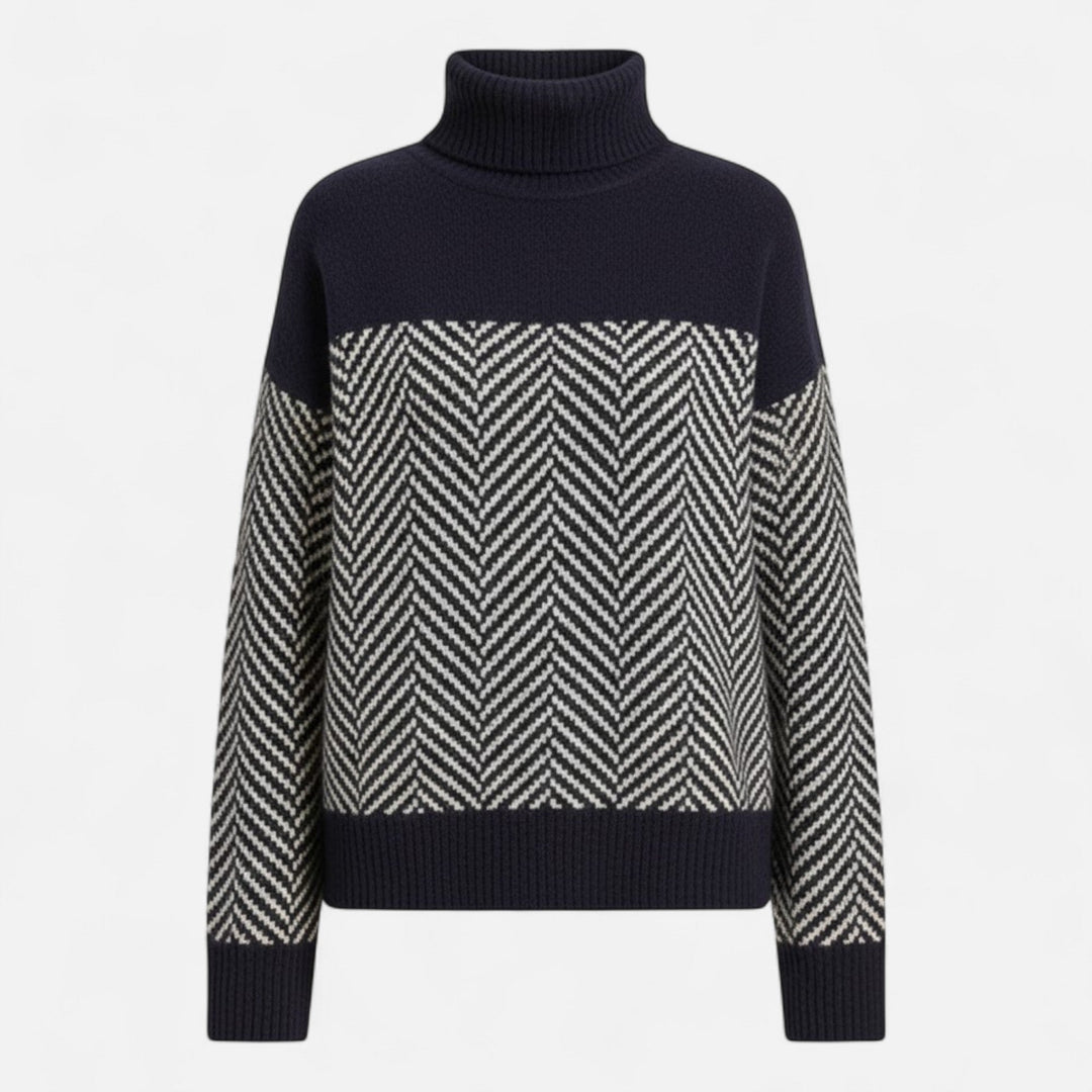 Soft knit women's turtleneck top, ideal for cozy winter fashion and everyday wear.