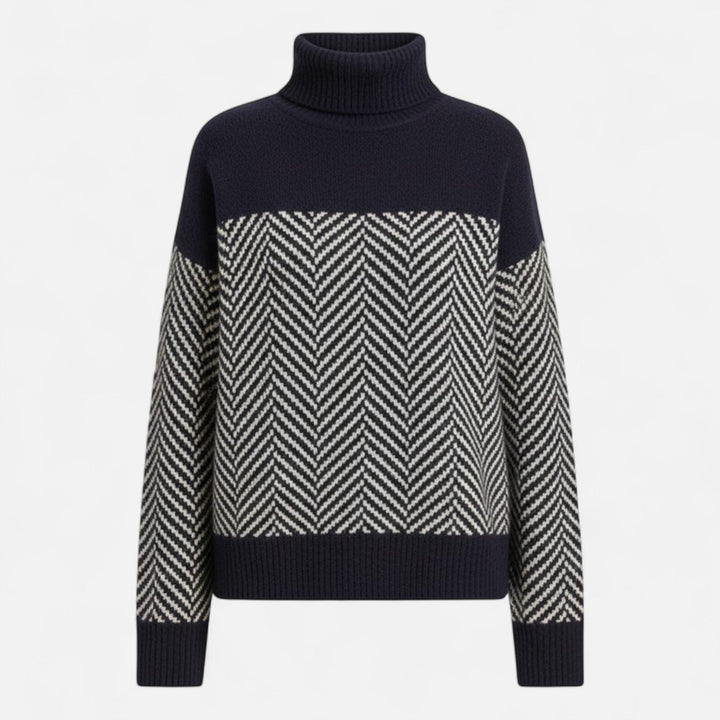 Soft knit women's turtleneck top, ideal for cozy winter fashion and everyday wear.