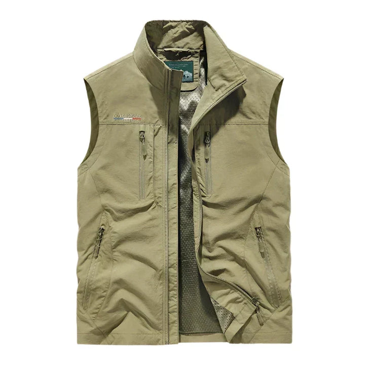 Men's lightweight full zip vest, perfect for layering during casual outdoor activities or travel.