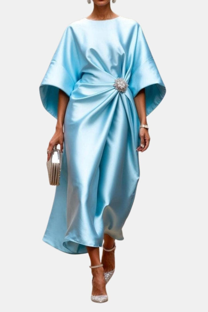 Sophisticated women's maxi dress with elegant wide sleeves. A perfect long dress for formal occasions & evening wear.