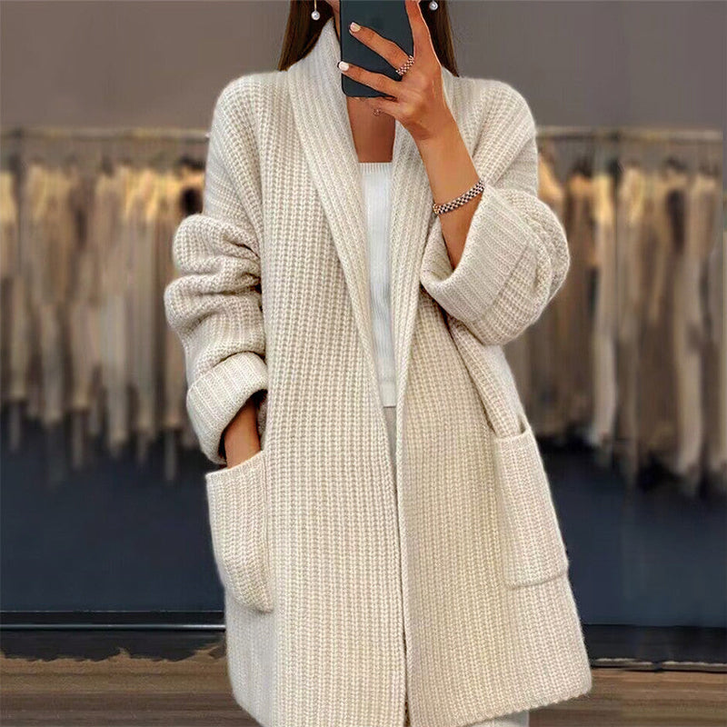 Women's knit cardigan. Effortless fall/winter style, perfect for layering. Cozy & elegant women's outerwear.