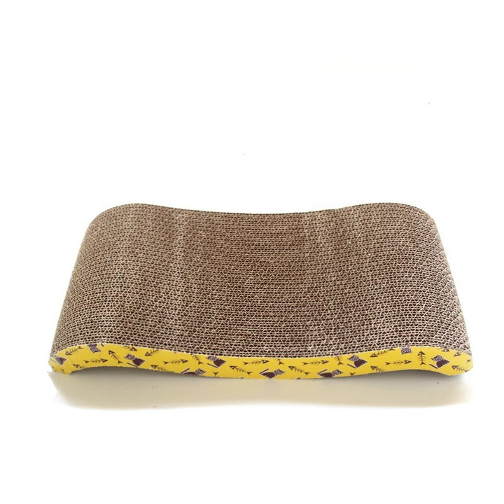 Eco-friendly corrugated cardboard cat scratch pad and lounger. Durable pet supply for healthy claws & comfy rest.