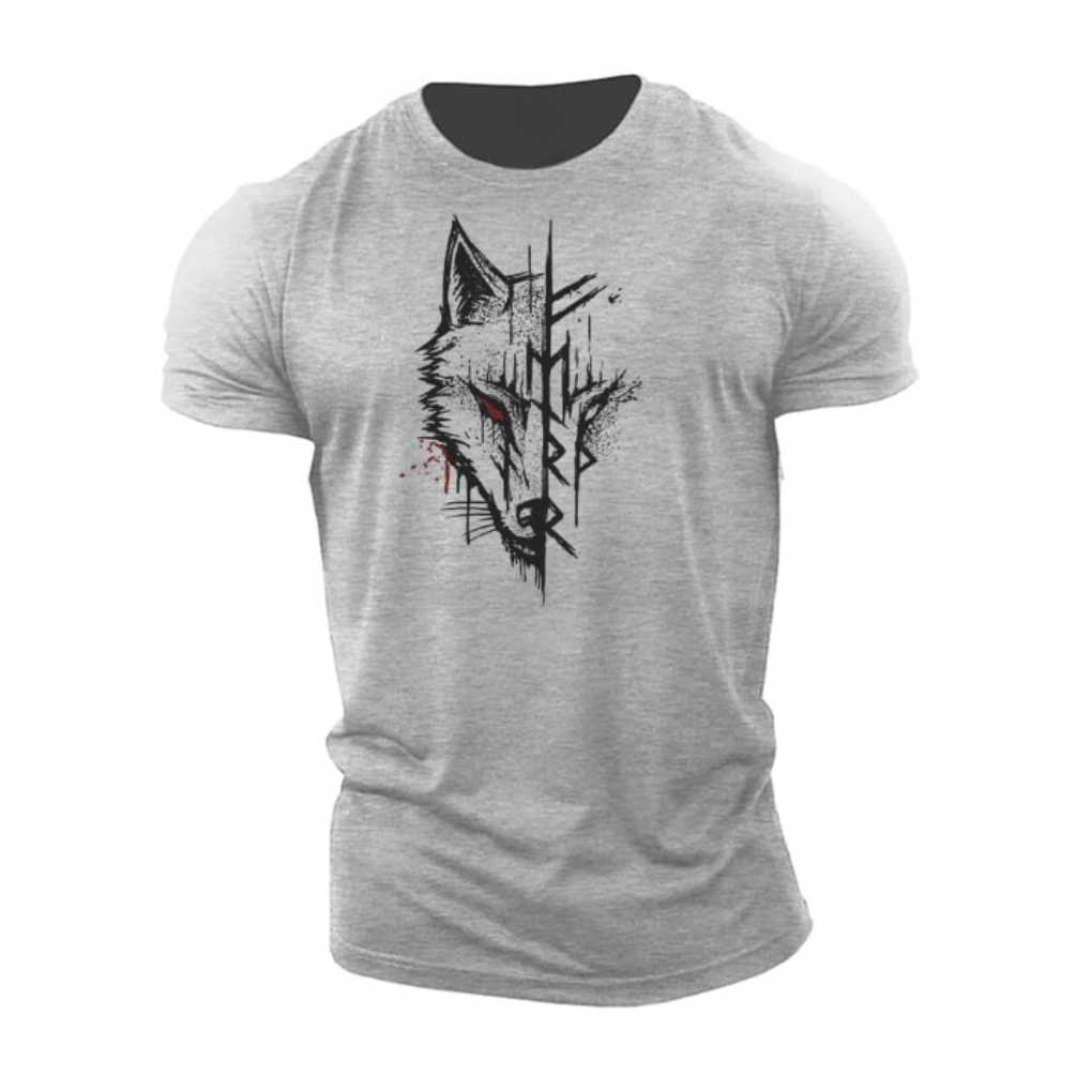 Stylish men's t-shirt featuring a unique bold graphic print. A versatile short sleeve top for everyday fashion.