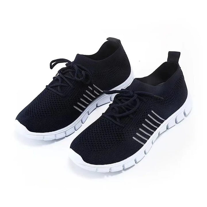 Pair of women's stylish orthopedic sneakers, ready for casual wear and long walks.