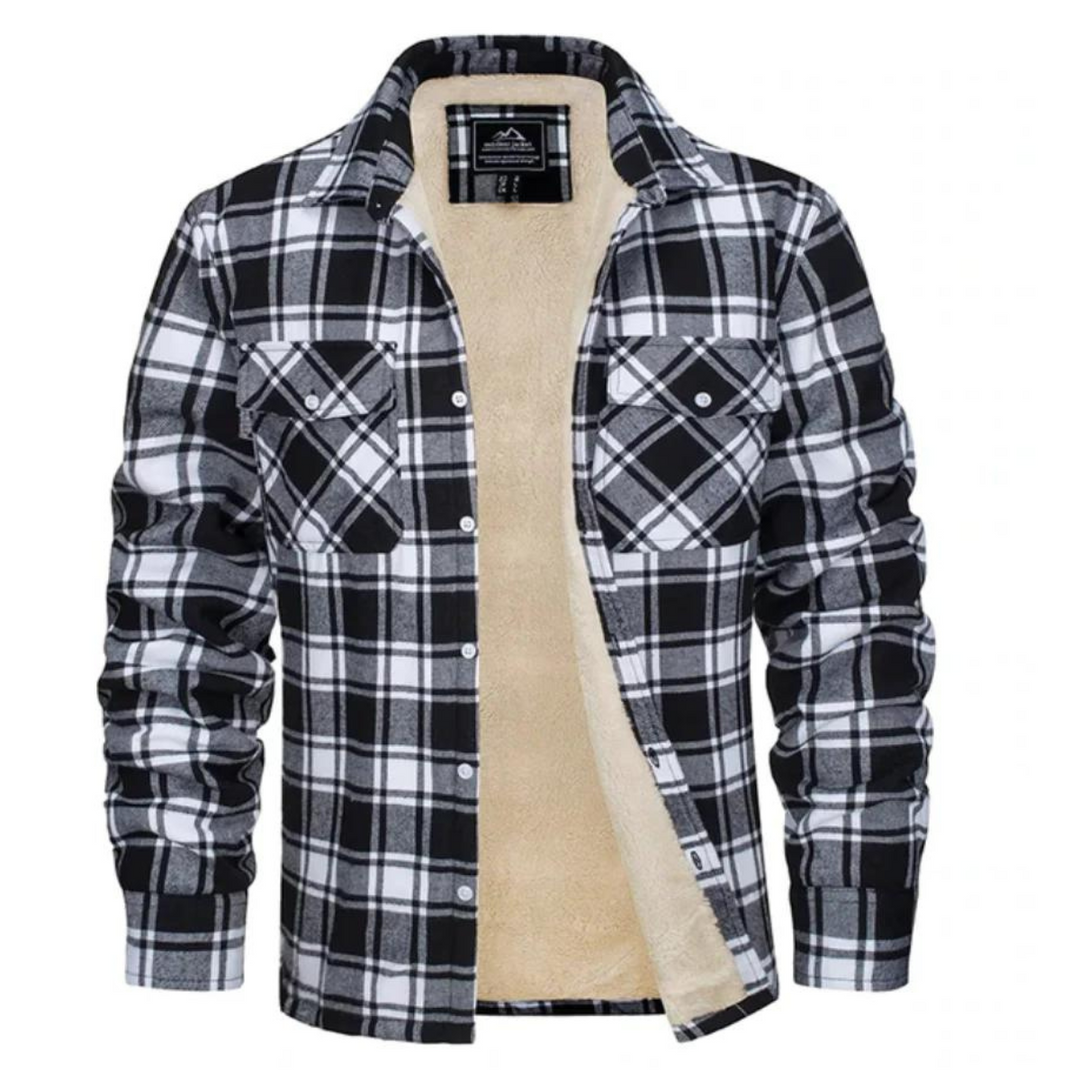 Versatile men's plaid winter jacket, ideal casual cold weather outerwear offering style & warmth.