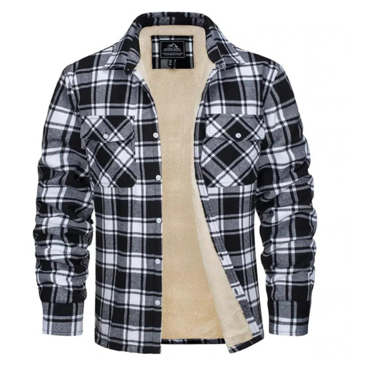 Versatile men's plaid winter jacket, ideal casual cold weather outerwear offering style & warmth.