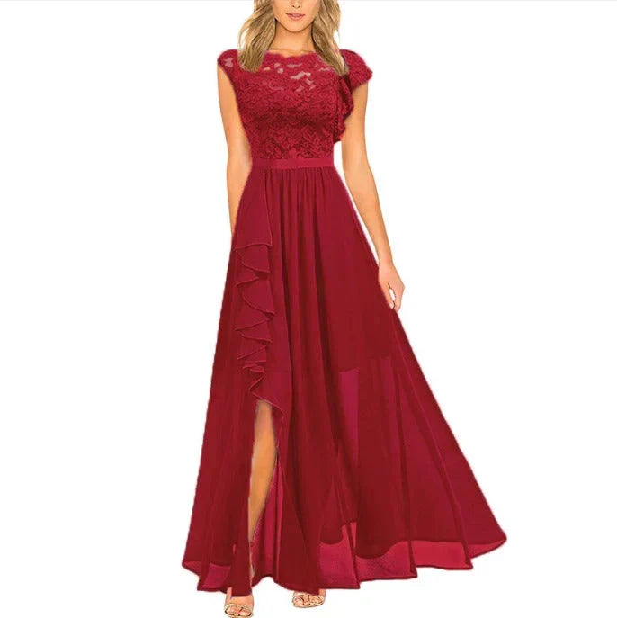 Chic women's A-line maxi dress, a versatile elegant gown for formal events or wedding guest outfits.