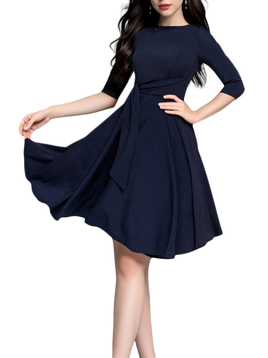Elegant women's midi bow blouse, a chic and versatile top perfect for workwear & party essential fashion.