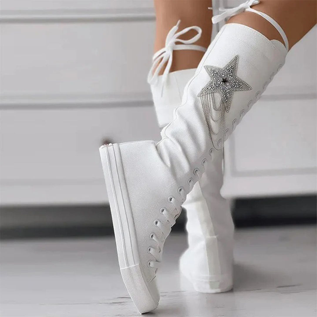 Versatile women's lace-up ankle boots with tassels, a stylish & comfortable choice for daily wear.