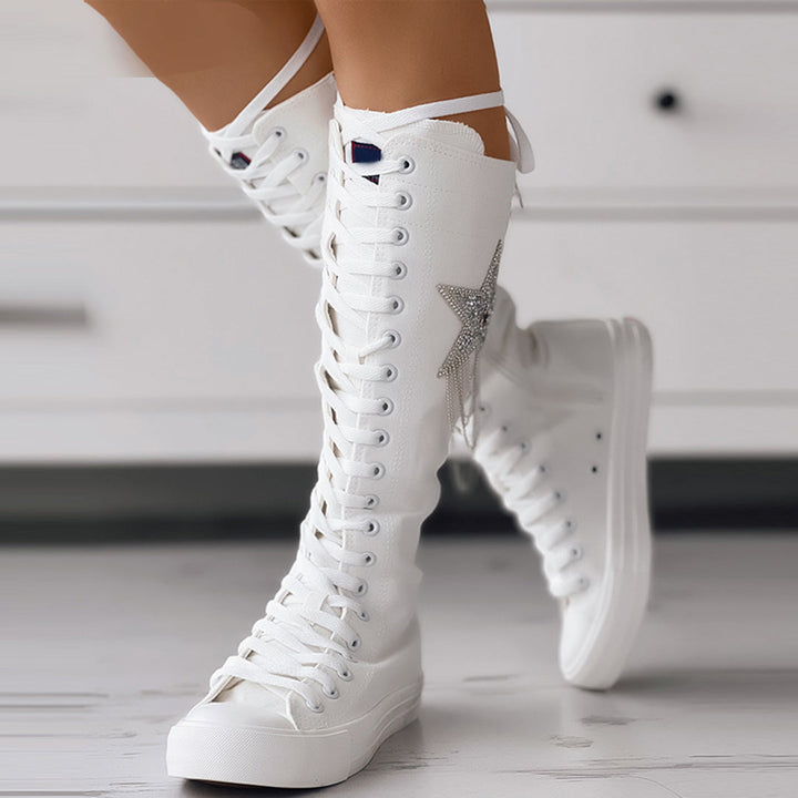 Women's stylish casual ankle boots, featuring a trendy lace-up design & charming tassels for autumn.