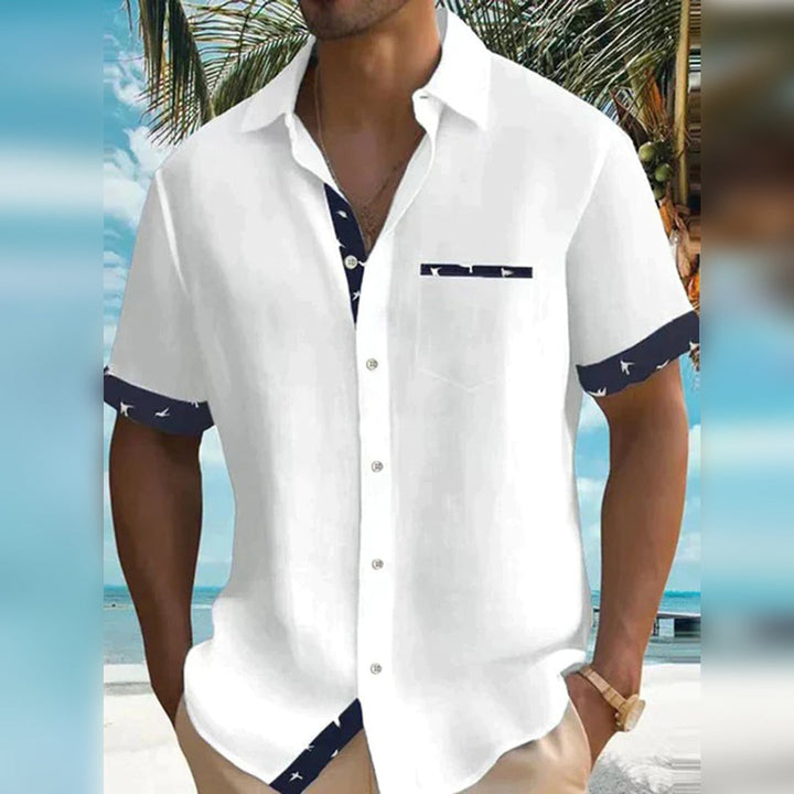 New men's slim fit long-sleeve button-down shirt. Classic style for versatile workwear & casual elegance.