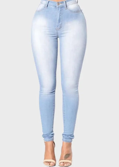 Comfortable women's high waist skinny jeans. Versatile denim pants for casual or dressy looks.