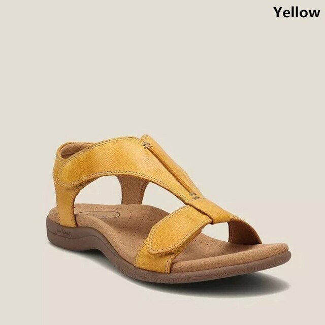 Women's orthopedic sandals, designed for comfort and support, featuring crucial arch support.