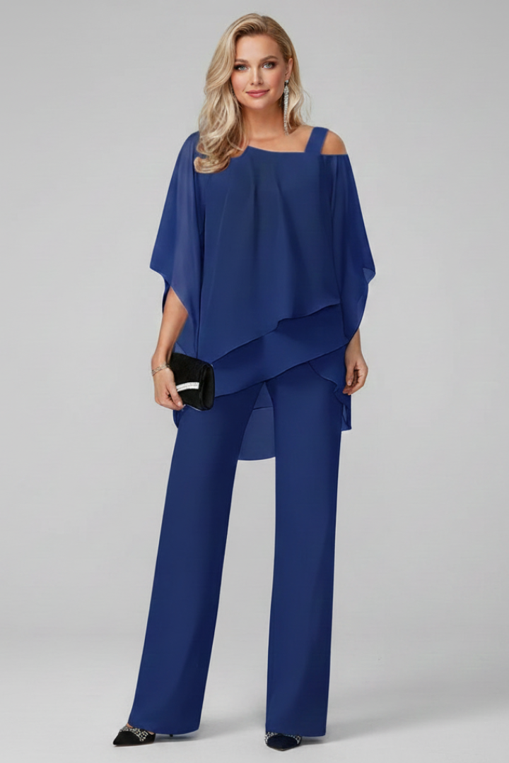 Women's off-shoulder wide-leg jumpsuit with a flowing silhouette. Great for summer fashion & events.