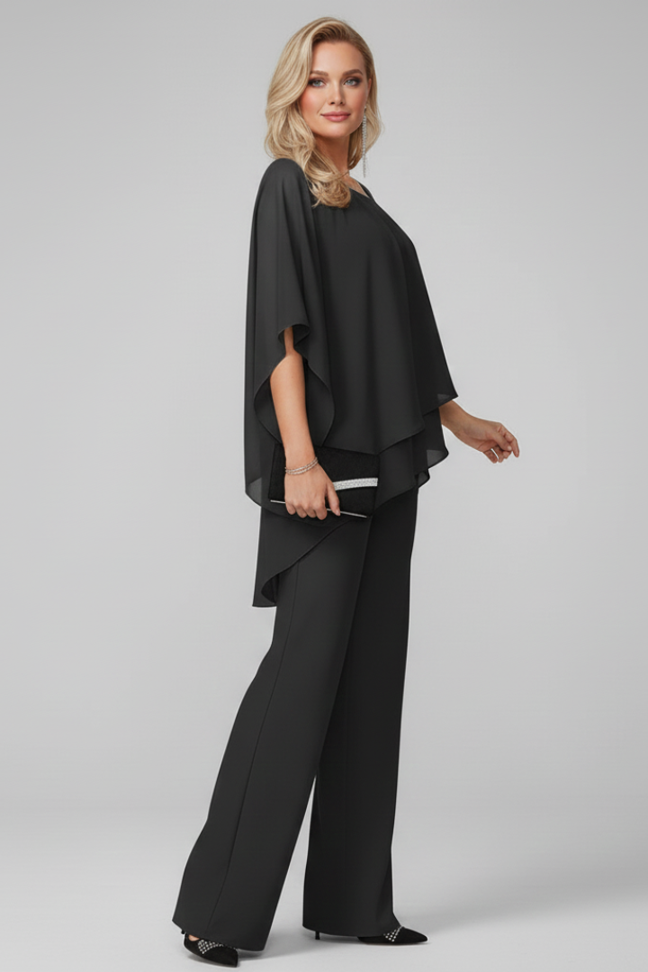 Lightweight flowing women's off-shoulder wide-leg jumpsuit. Perfect for breezy summer comfort & style.