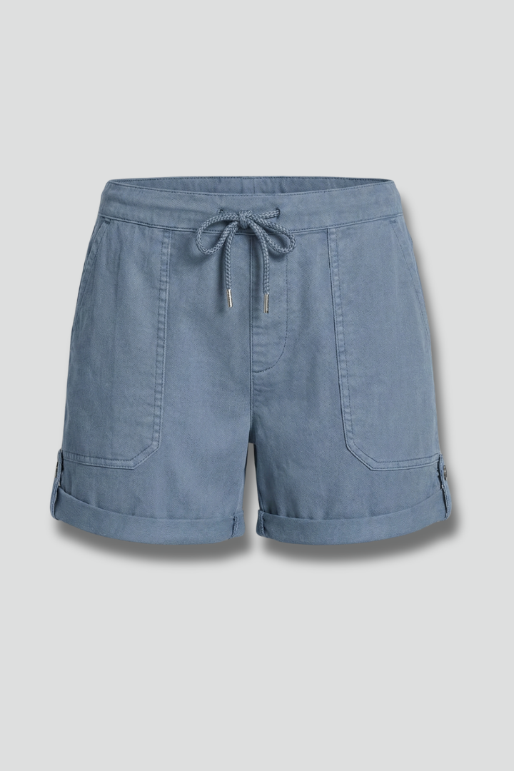 Women's casual drawstring shorts with pockets, ideal for summer everyday wear & warm weather comfort.