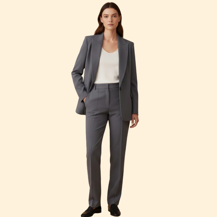 Professional women's trouser suit. Elegant blazer & matching trousers for a sharp, modern work look.