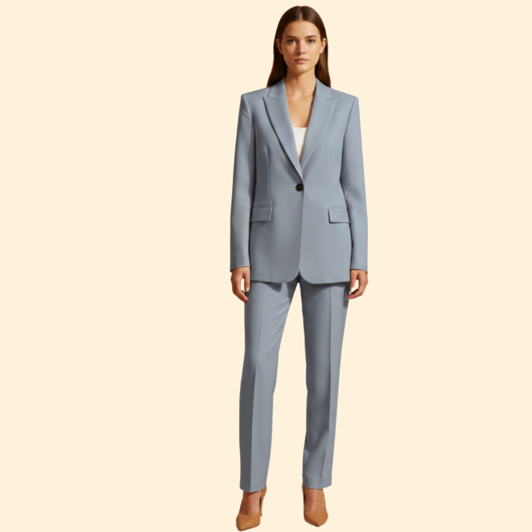 Women's elegant blazer trouser set. Classic professional attire for the modern woman.