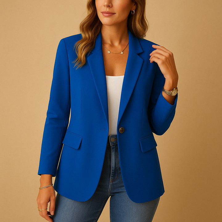 Elegant women's tailored fitted blazer, a sophisticated choice for summer fashion & professional workwear ensembles.