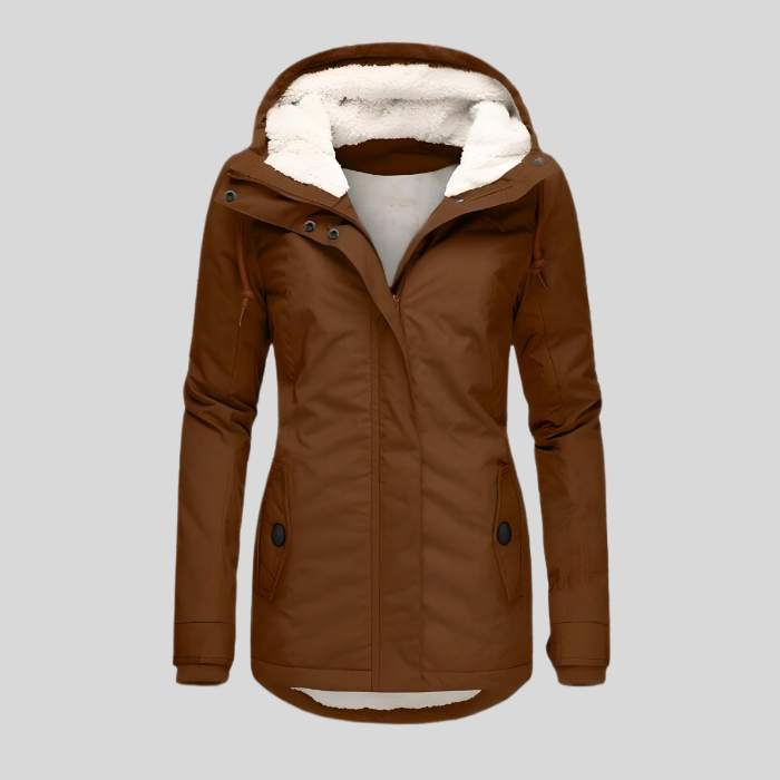 Women's waterproof insulated longline coat, essential cold weather outerwear for warmth and style.