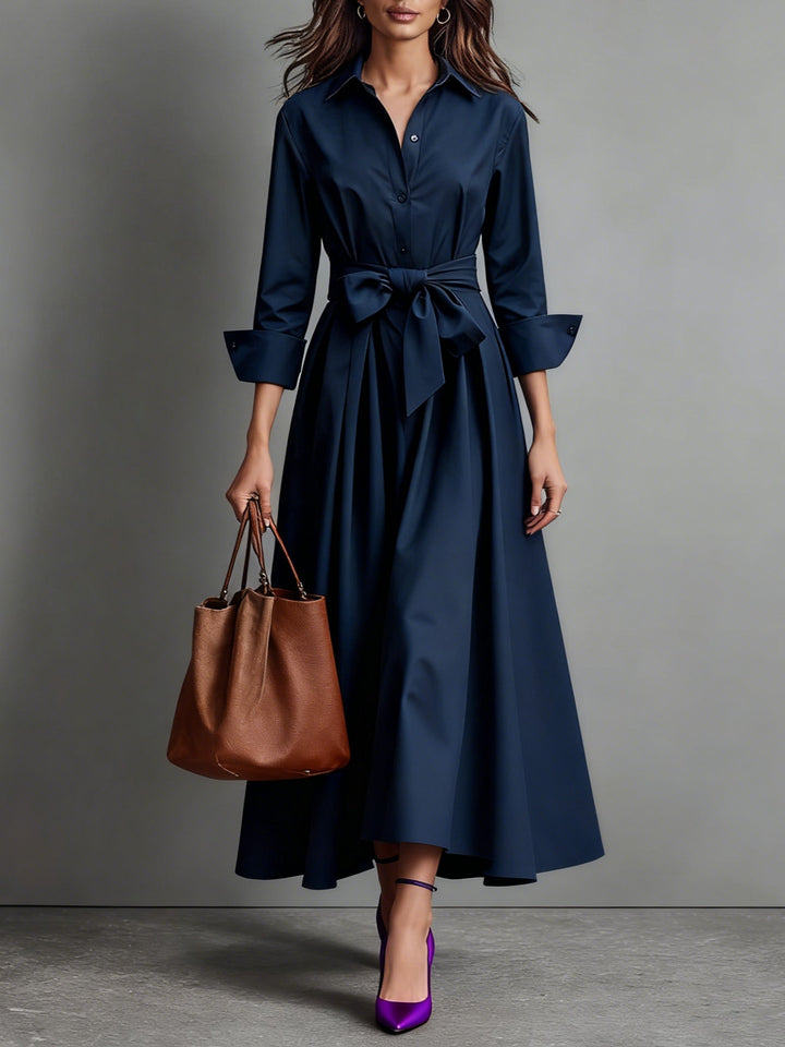 Women's versatile elegant shirt maxi dress, perfect for effortless spring and summer day wear. Long and stylish.