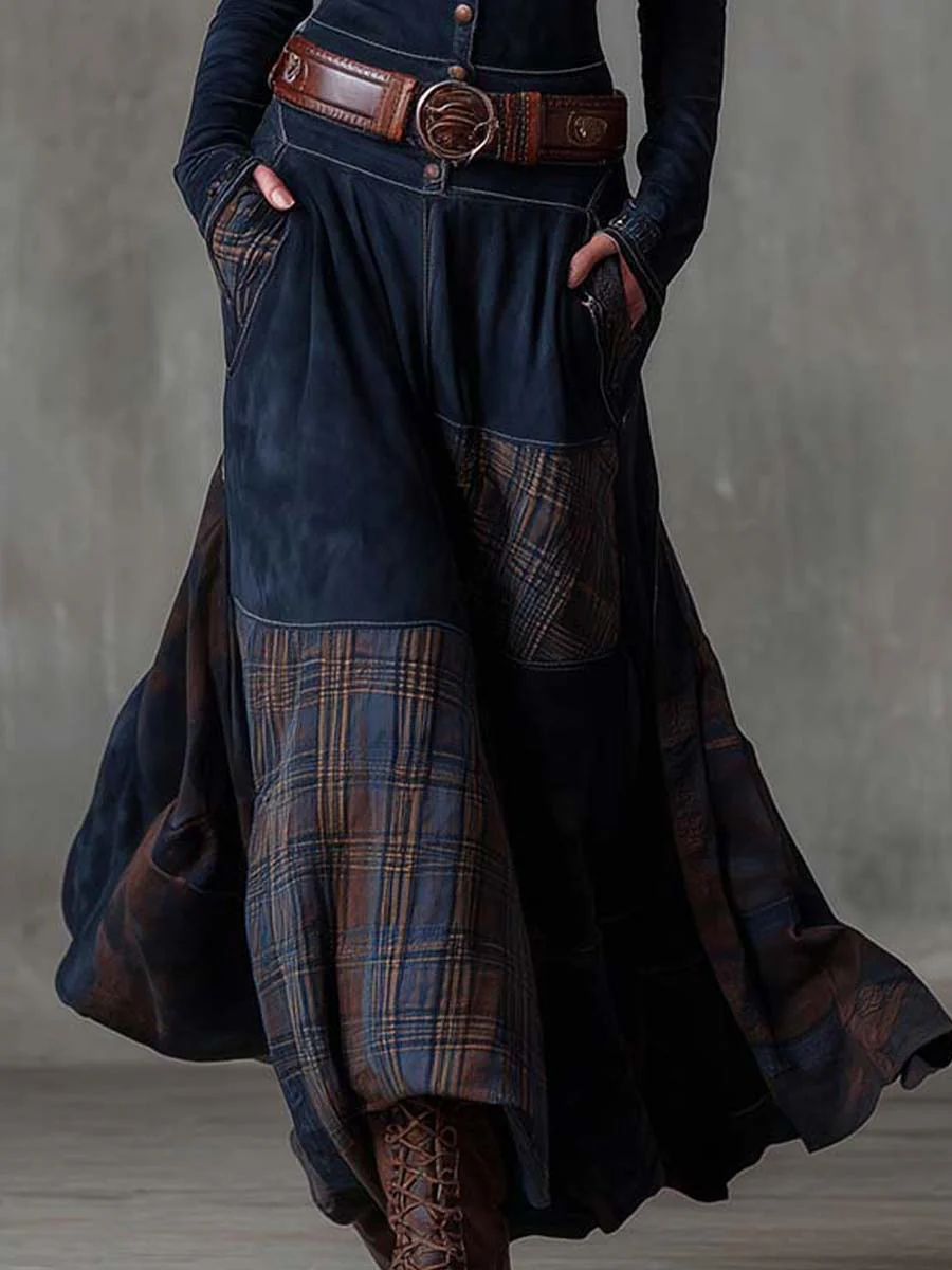 Women's fall fashion elegant midi dress, belted and long-sleeved for a sophisticated office look.