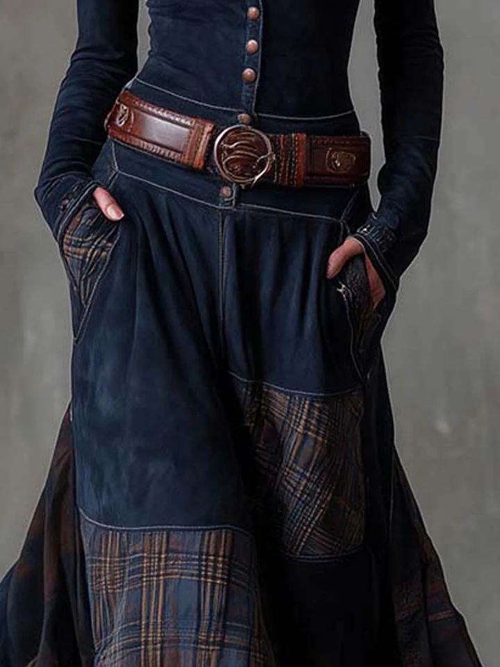 Chic belted midi dress for women, offering an elegant and flattering silhouette, ideal for fall.