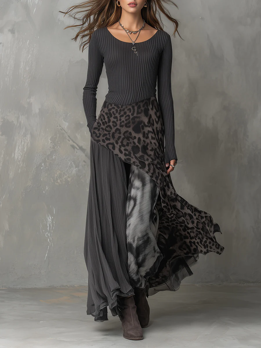 Elegant flowy maxi dress for women, perfect for effortless casual style. Comfortable long dress with a flattering silhouette.