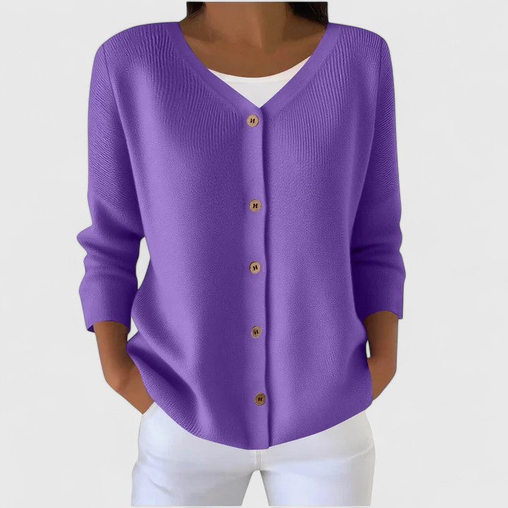 Versatile women's hooded cardigan, ideal fall/spring outerwear, button-down style.