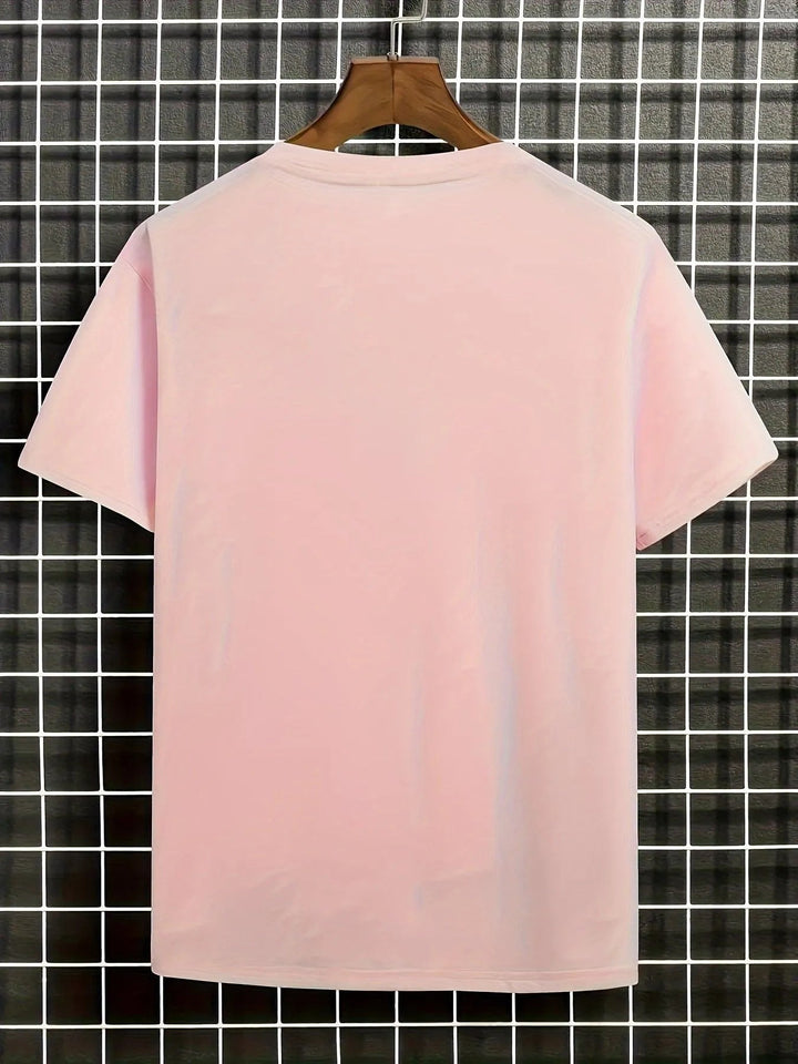 Comfortable men's short sleeve t-shirt with a unique floral wave graphic design, ideal for casual wear.