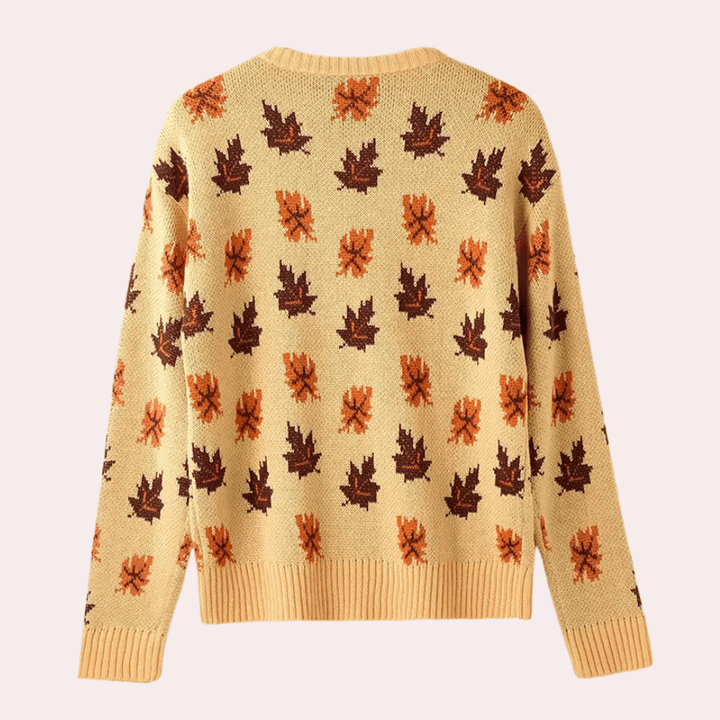 Women's Knitted Leaf Pattern Jumper