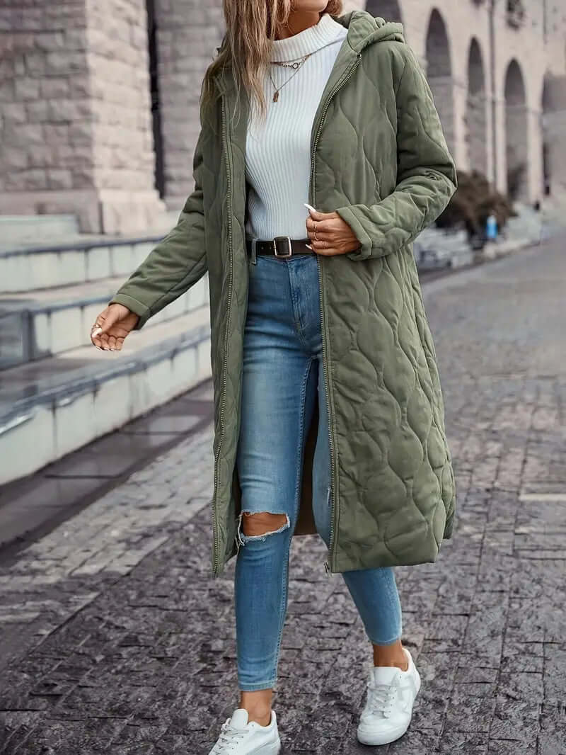 Women's Quilted Coat with Hood
