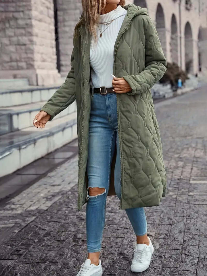 Women's Quilted Coat with Hood