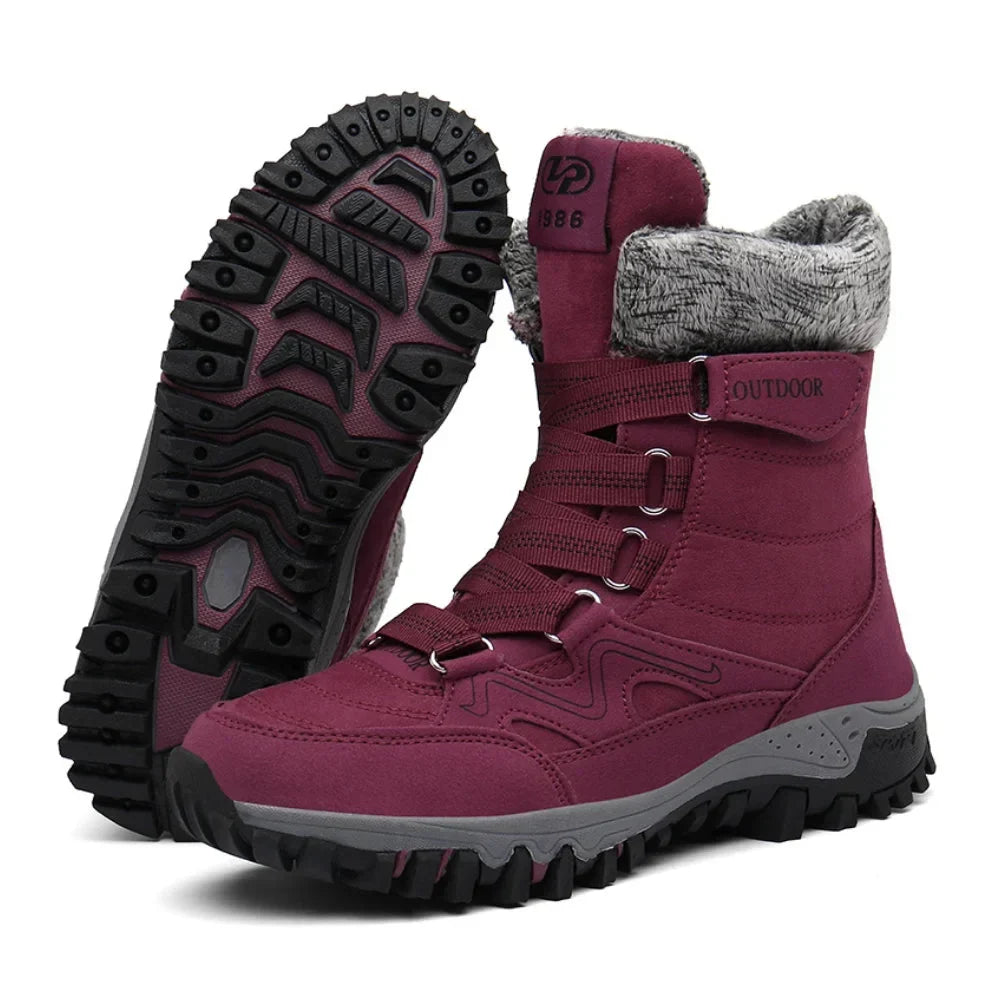 Durable women's orthopedic winter boots, warm, non-slip, with arch support for outdoor adventures.