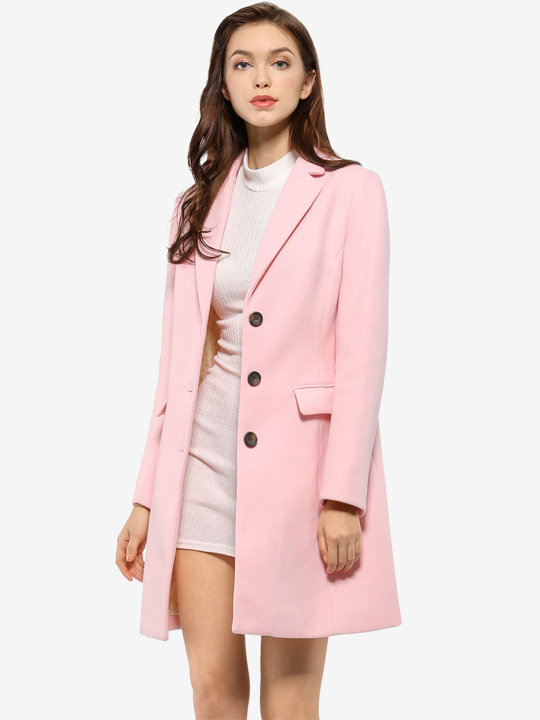 Versatile women's classic winter coat. Collared & tailored for elegant cold weather fashion.