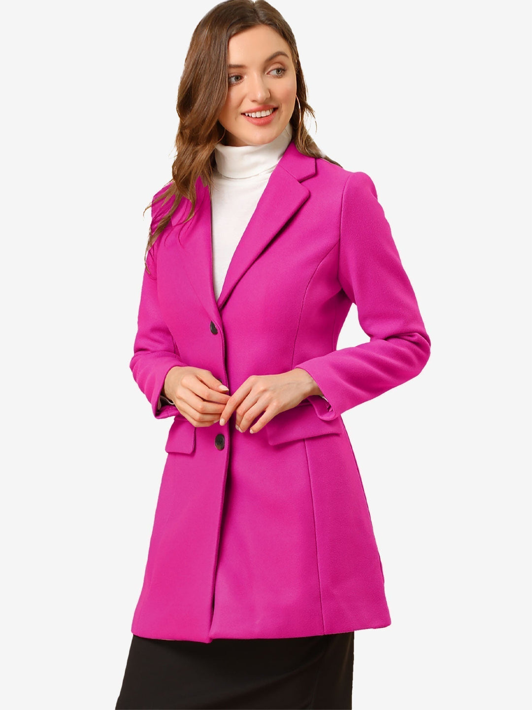 Women's elegant winter jacket, tailored fit & classic collared design for versatile cold weather.