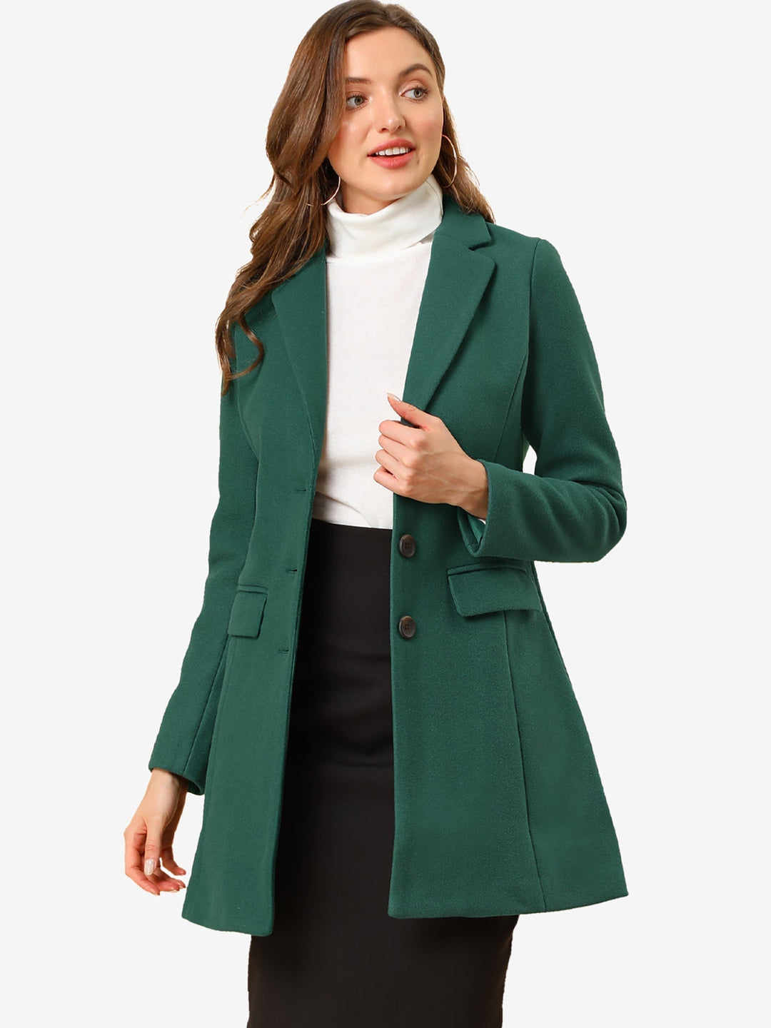 Sophisticated collared winter coat for women. Classic, tailored fit & elegant for seasonal wear.