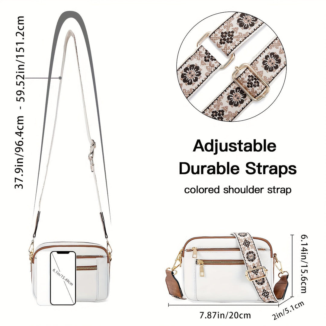 Stylish women's retro vegan leather shoulder bag, perfect for everyday, with an adjustable boho strap.