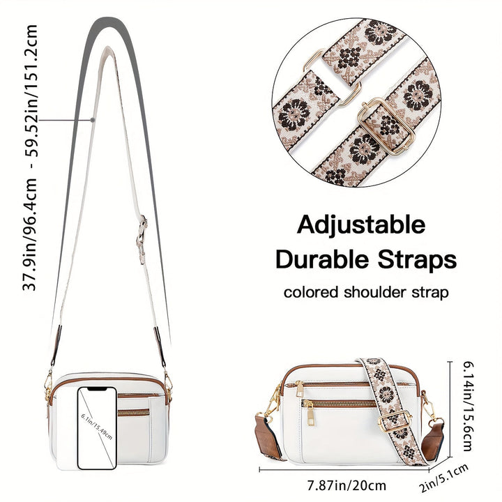 Stylish women's retro vegan leather shoulder bag, perfect for everyday, with an adjustable boho strap.