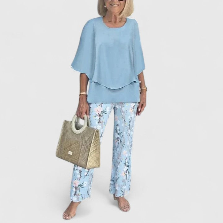 Casual chic women's loose two-piece set, a versatile and elegant comfort wear option for daily style.
