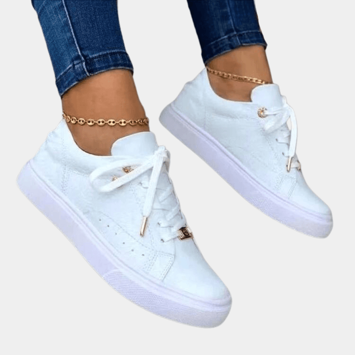 Women's Embossed Floral Low-Top Sneakers