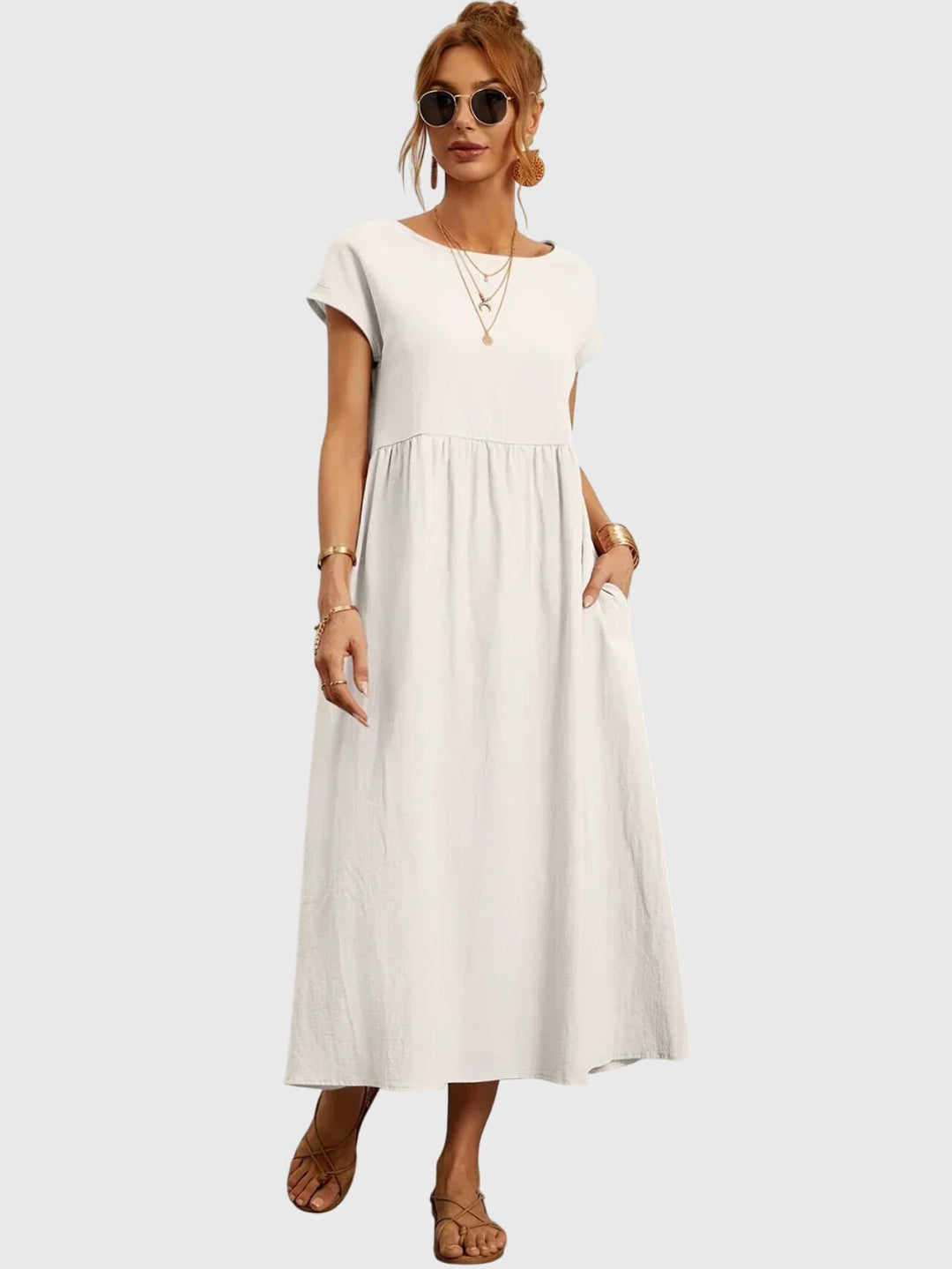 Easy wear women's casual pocket dress, combining comfort and style for versatile everyday fashion.