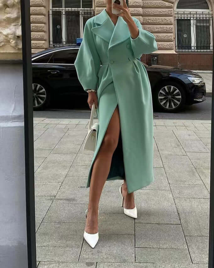 Women's Stylish Lantern Sleeve Long Coat