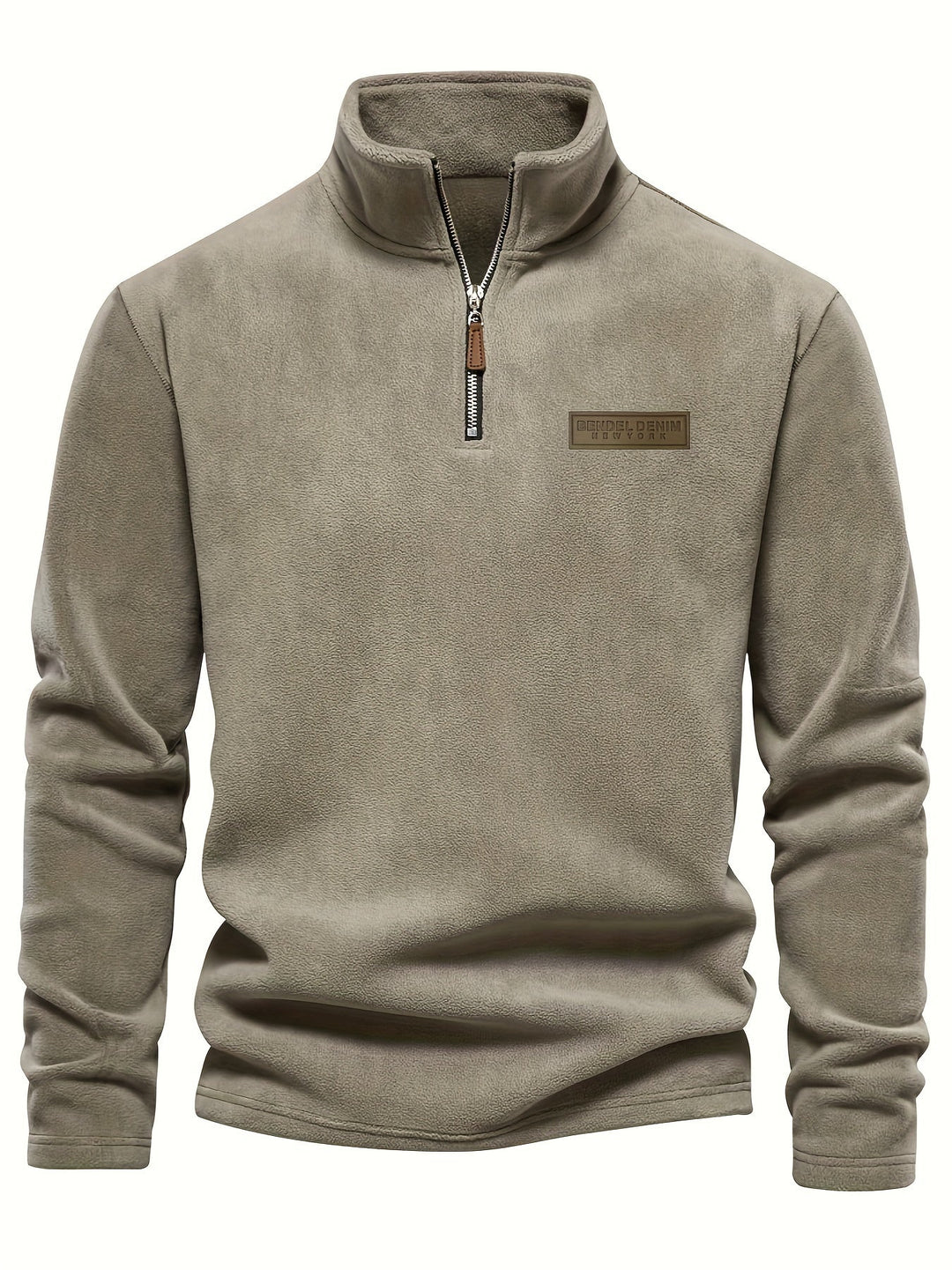 Casual unisex long-sleeve half-zip pullover, ideal layering piece for fall and winter chilly weather.