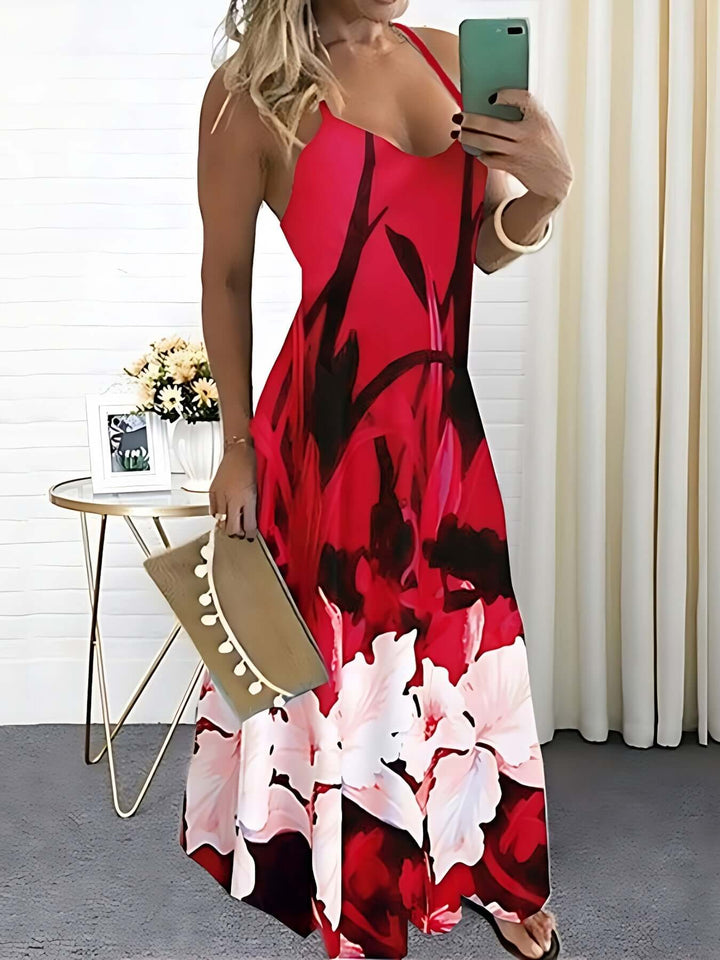 Women's Floral Print Spaghetti Strap Dress